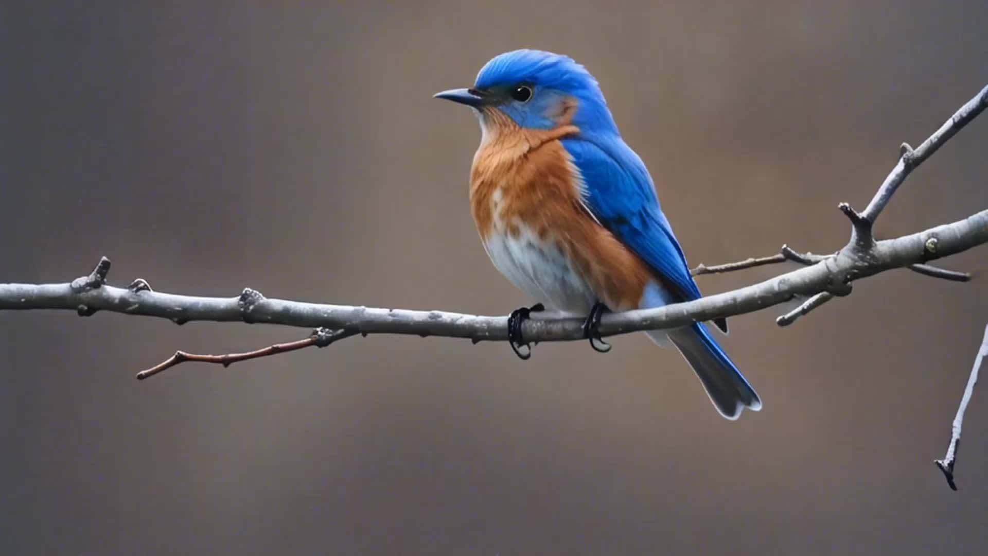 蓝色的鸟儿在树枝上视频的预览图