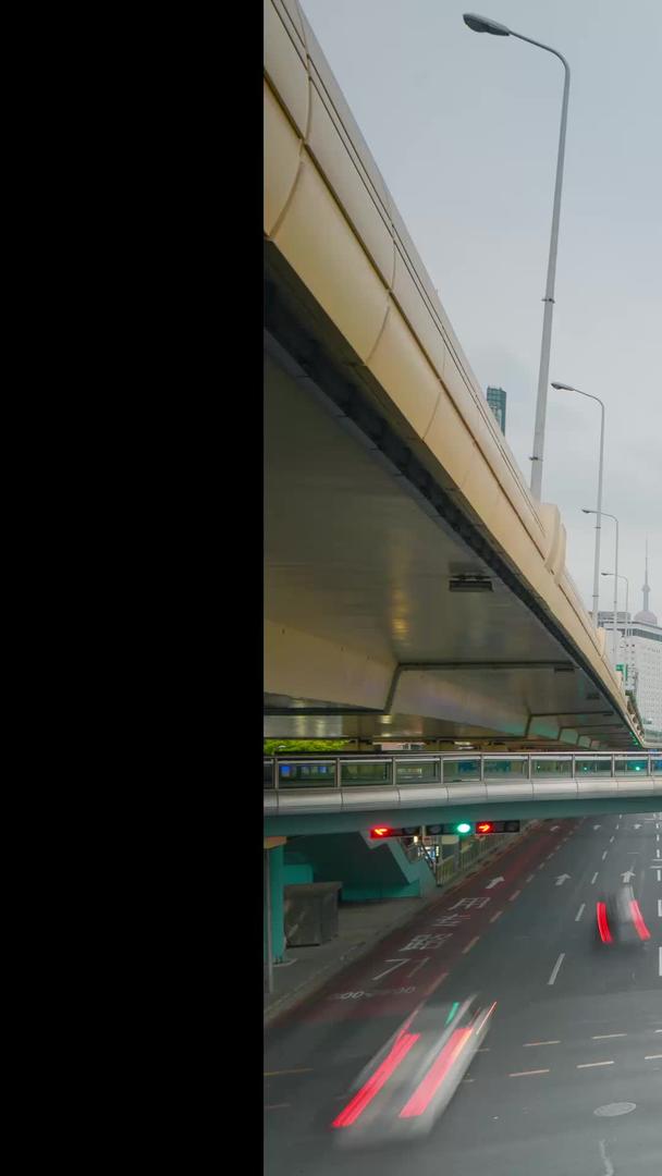 上海延安东路大世界高架立交车流灯光日夜延迟视频的预览图