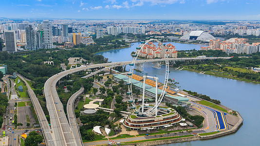 新加坡美丽的空中视图k延时视频的预览图