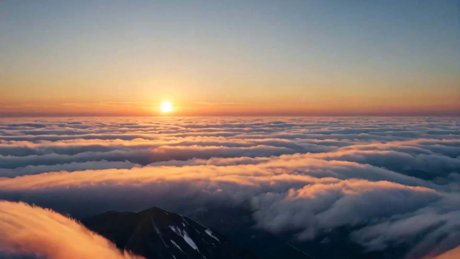 日出山中的云海震撼风景视频的预览图