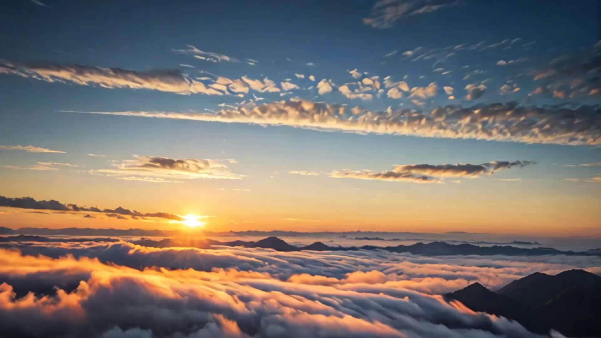 日出山海震撼自然风光视频的预览图