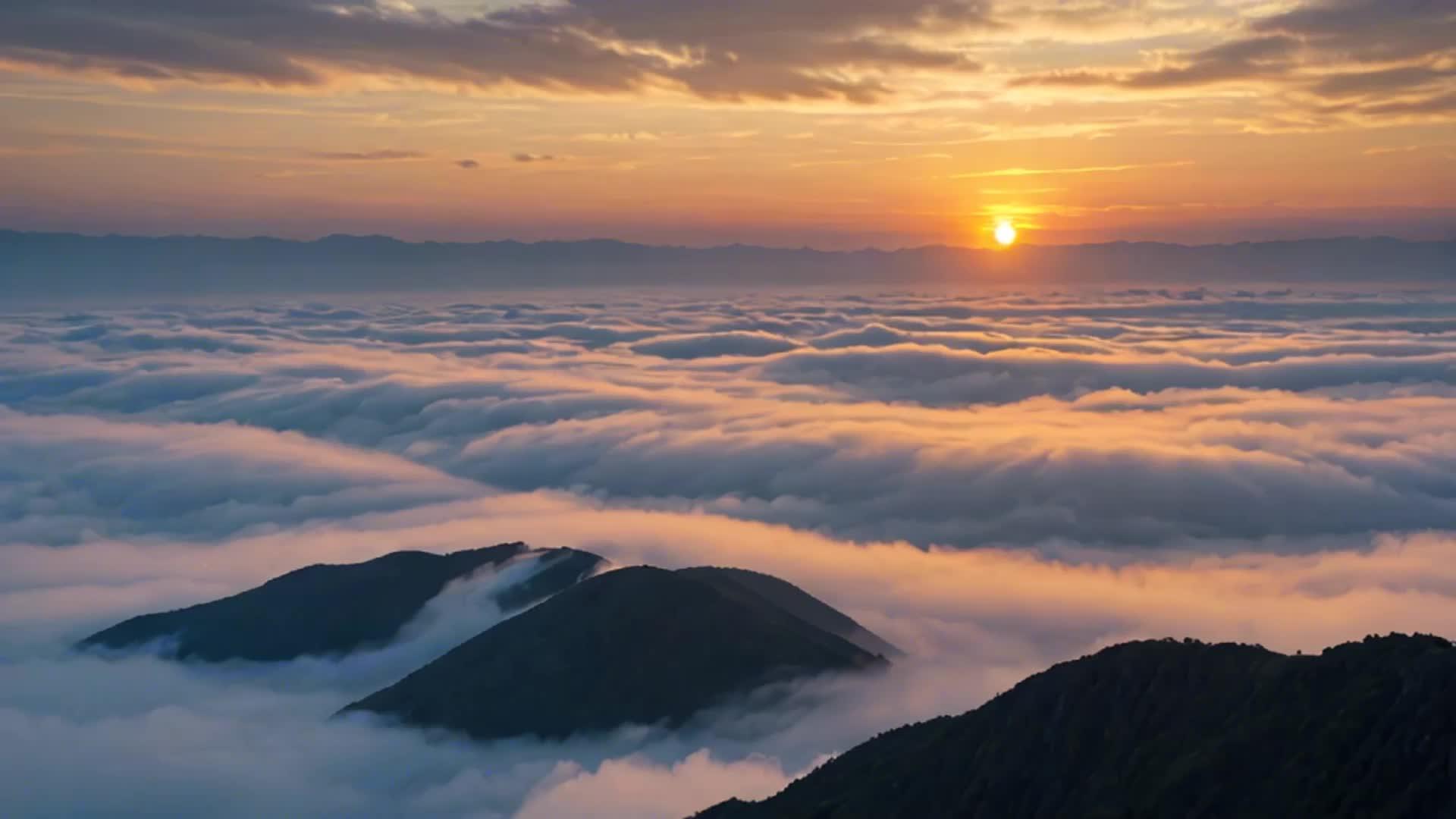 日出山脉云海风光视频的预览图