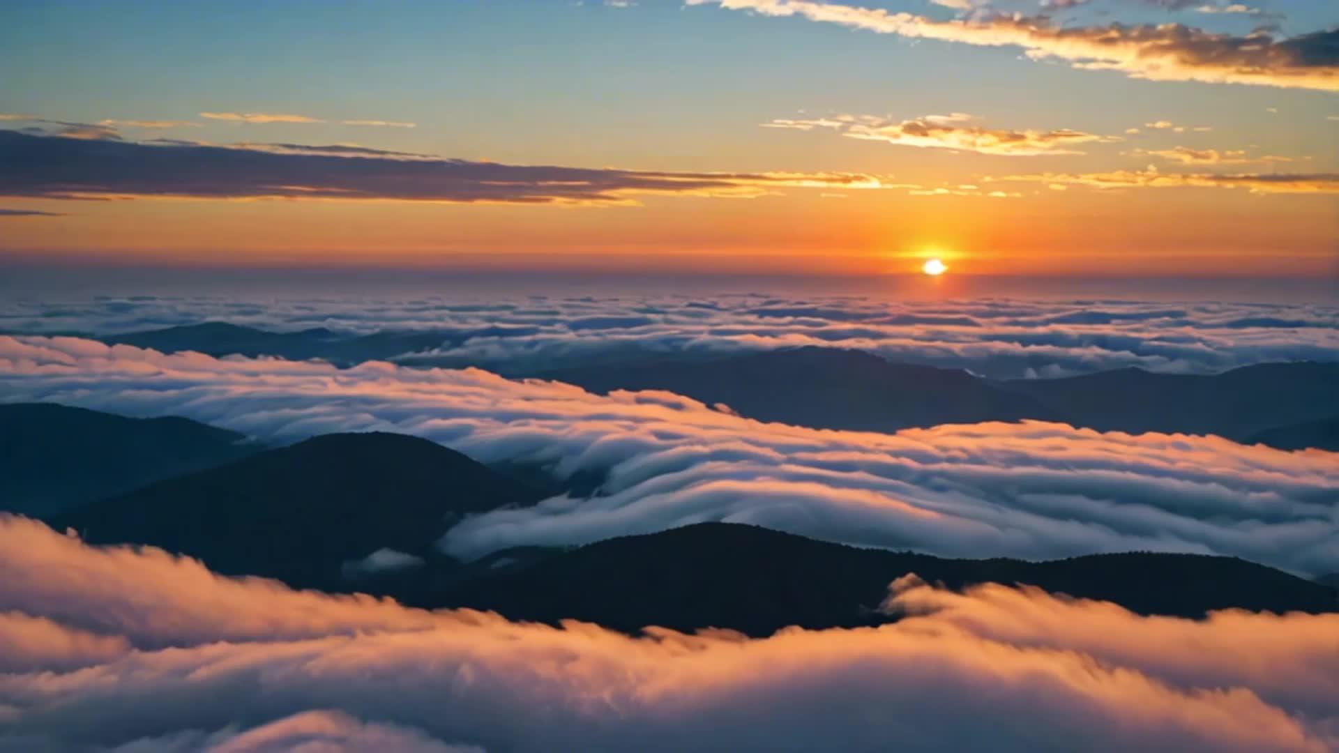 自然风光的日出云海视频的预览图