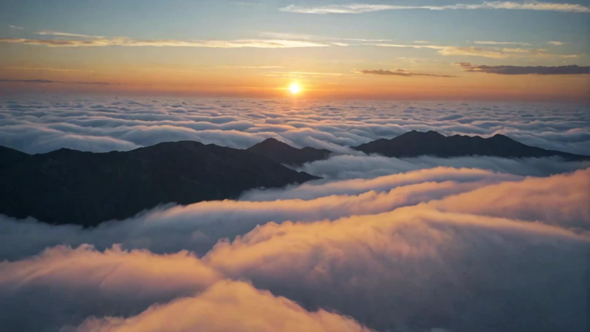 日出山脉云海风光视频的预览图