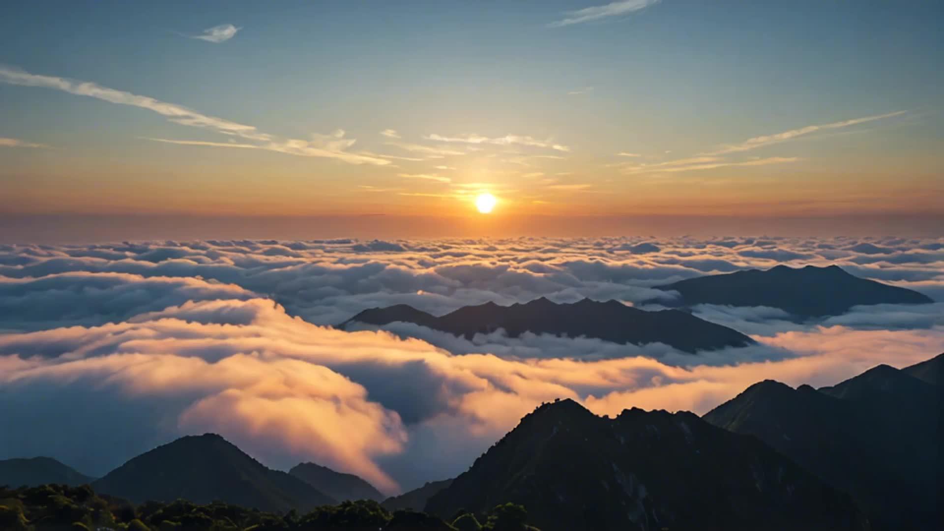 日出山脉风光视频的预览图