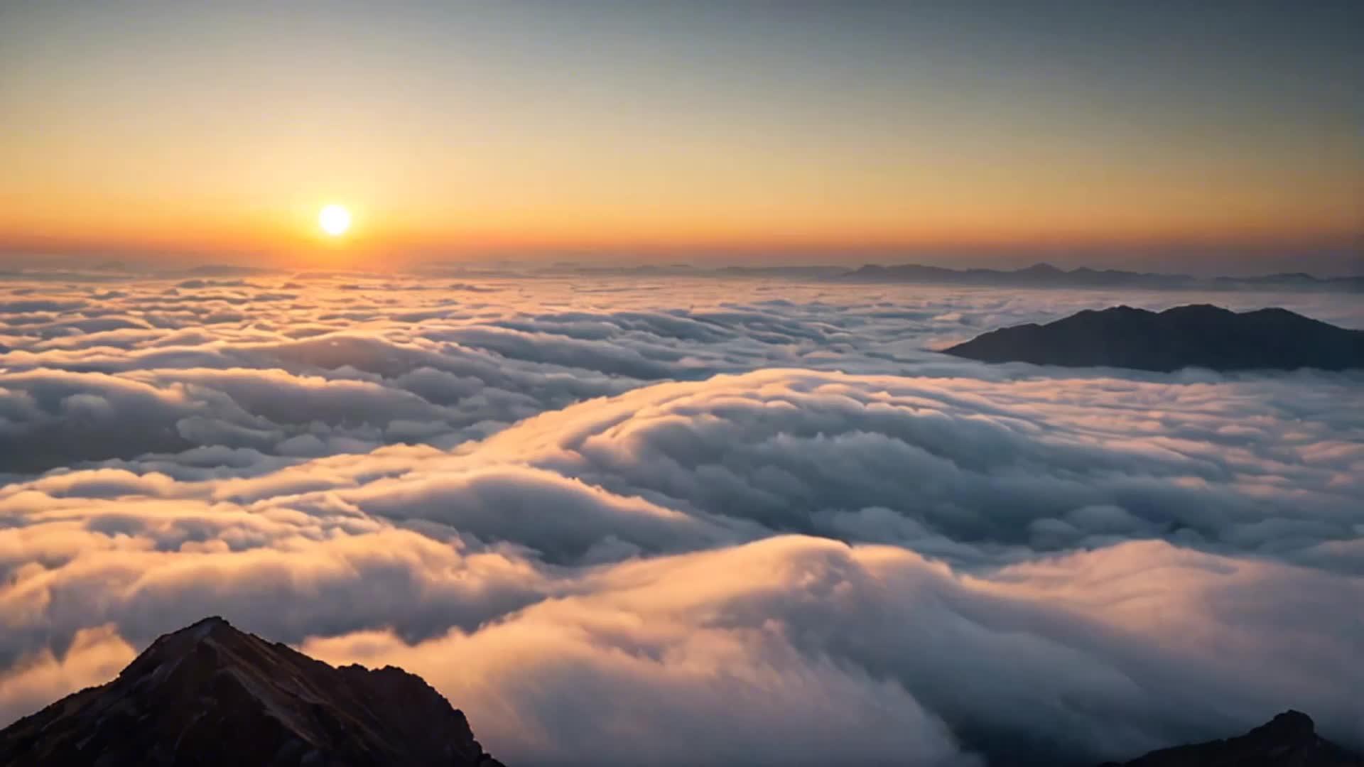 日出云海震撼自然风光视频的预览图