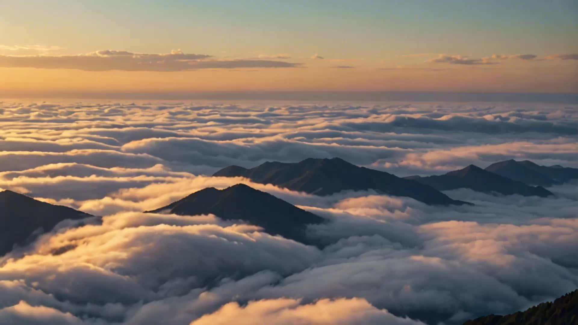 自然风光日出山海云海视频的预览图