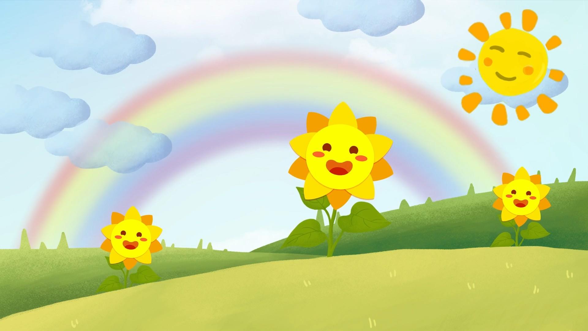 卡通向日葵太阳积极向上动画背景视频的预览图