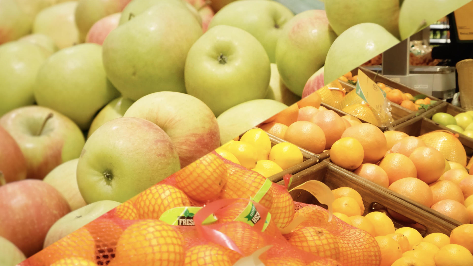 水果店苹果橙子水果合集视频的预览图