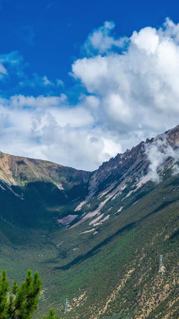 延时云彩素材西藏拉多山峰视频的预览图