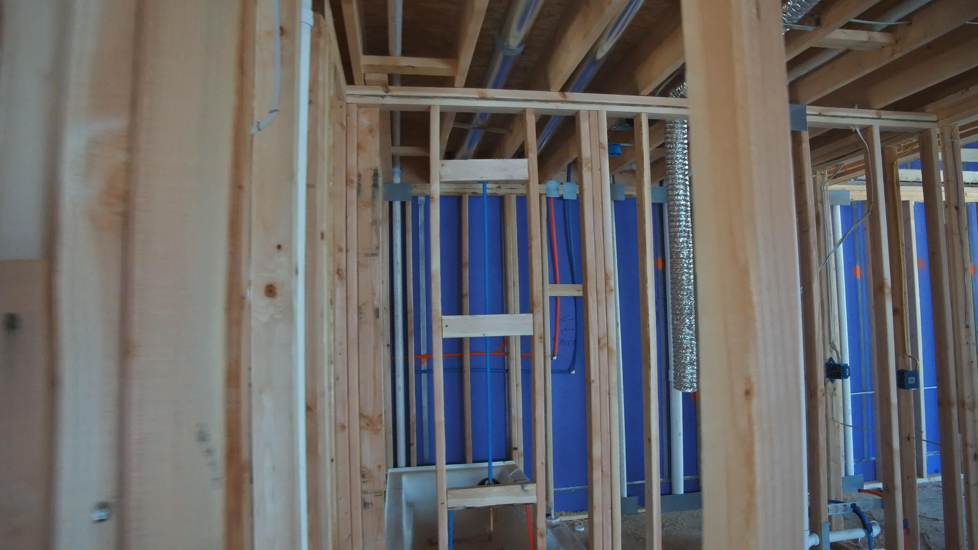 住宅建筑建造房屋结构木梁木梁木梁视频的预览图