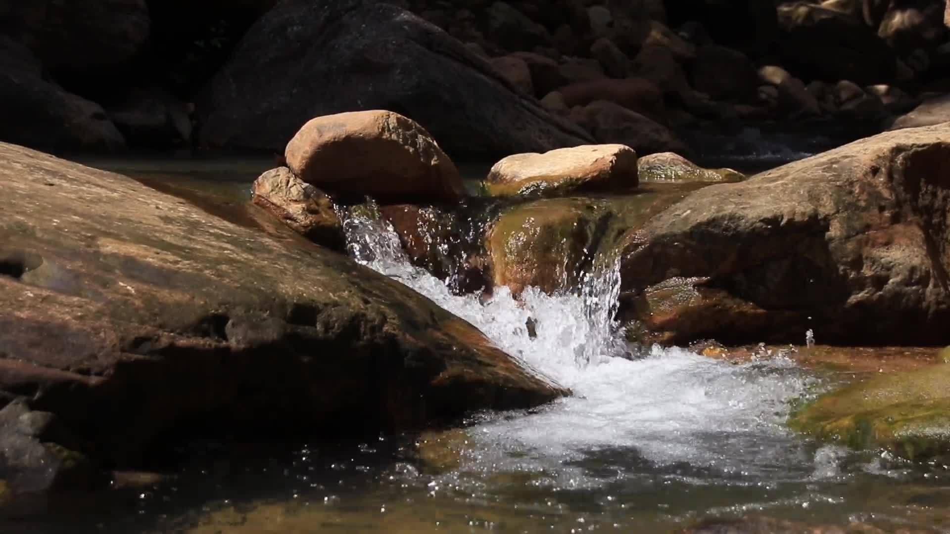 清澈的泉水从泉源流出视频的预览图