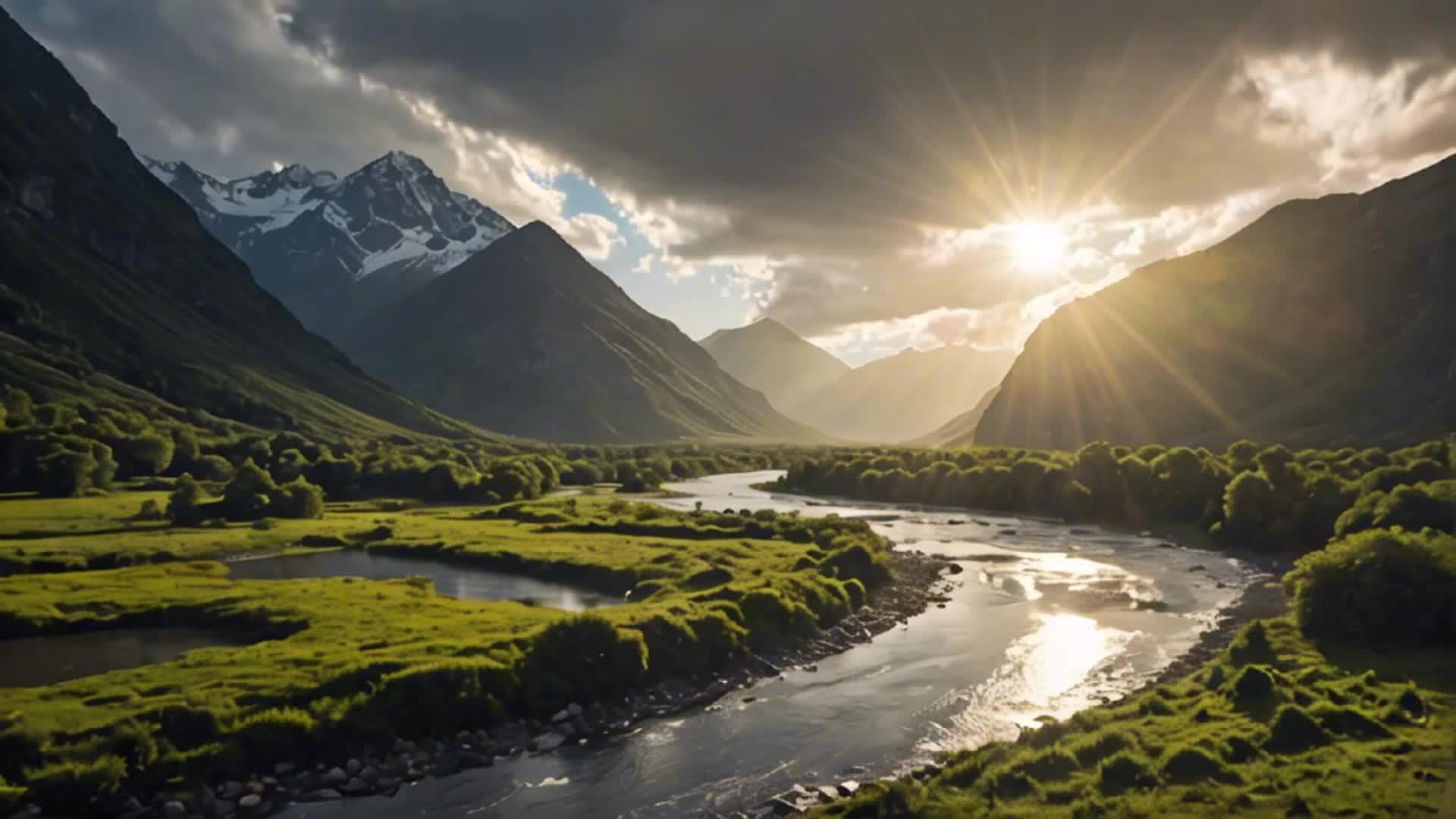 自然风光山谷与阳光大气景色视频的预览图