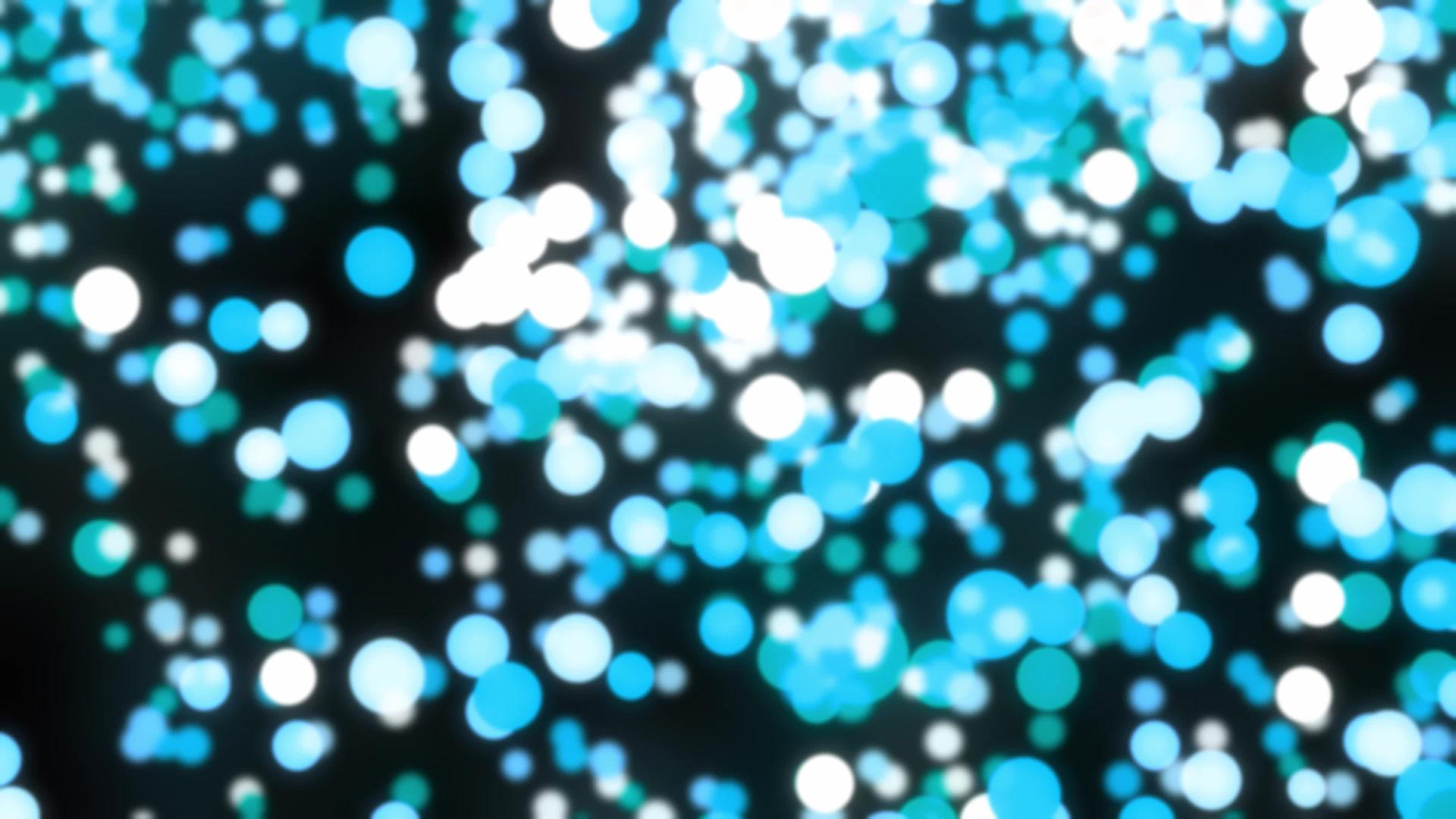 蓝色抽象bokeh灯光背景3D视频动画视频的预览图