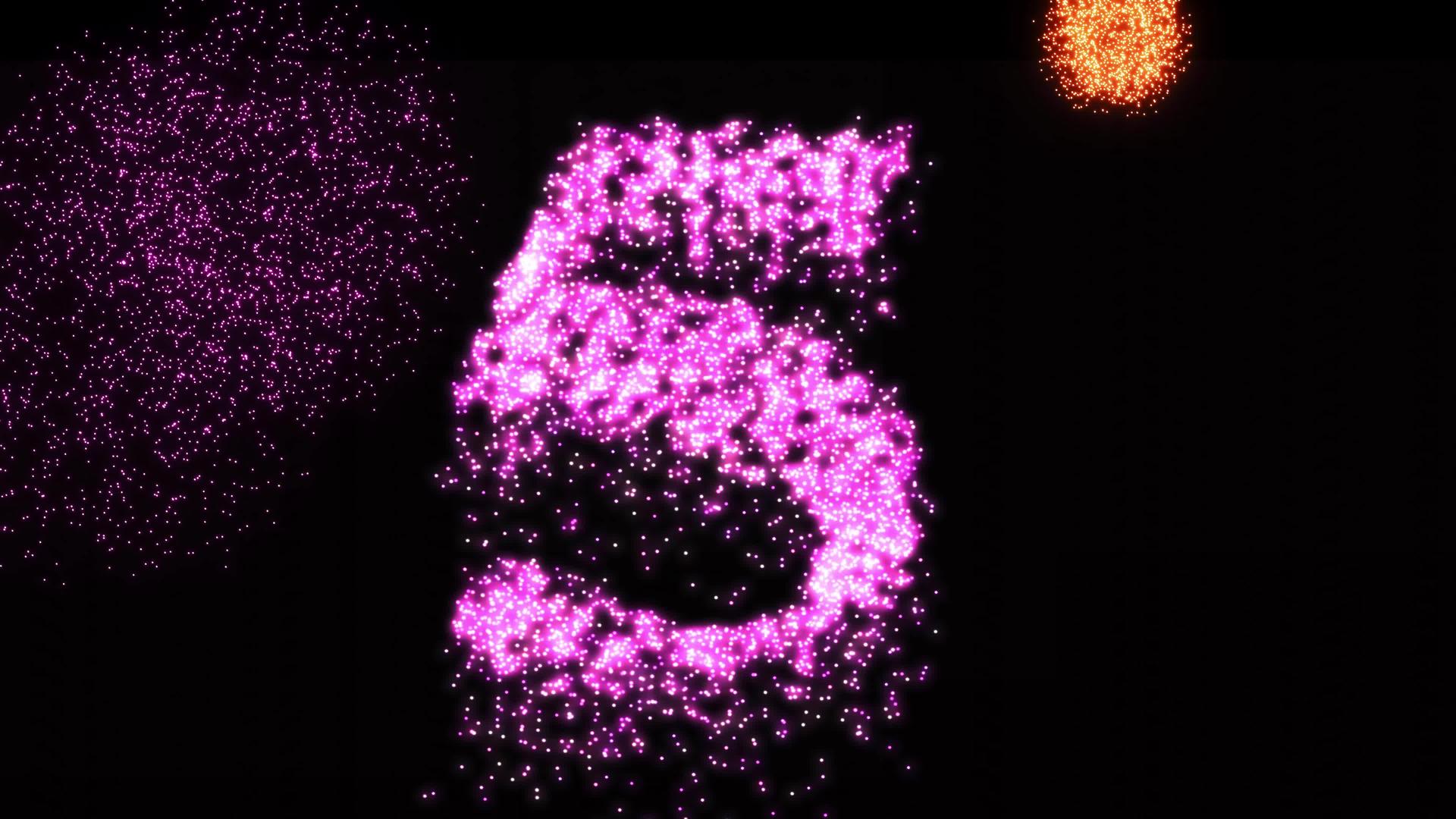 粉色烟花发光和闪亮的数字动画视频的预览图
