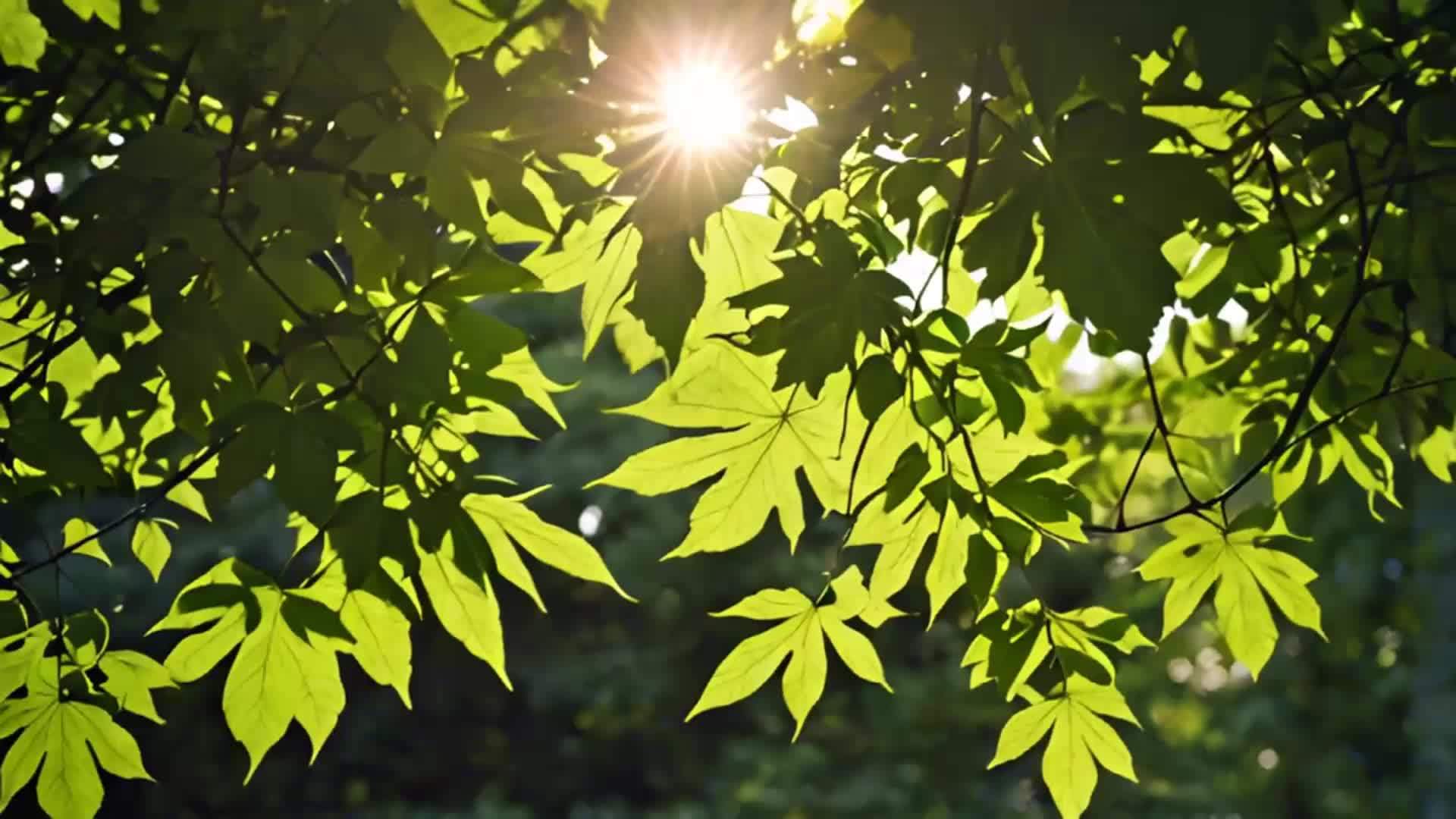 春天树叶自然风光空镜视频的预览图