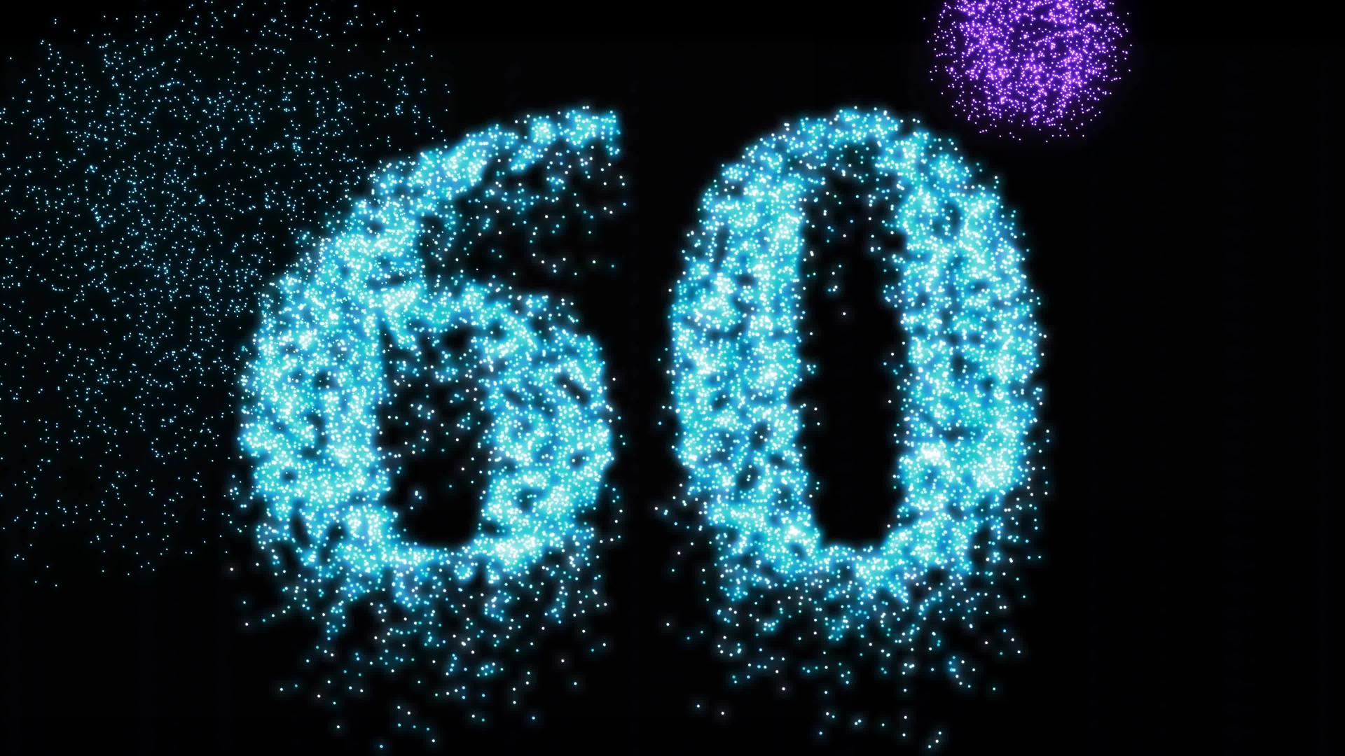 60个烟花庆典号码或蓝虹庆典视频动画视频的预览图