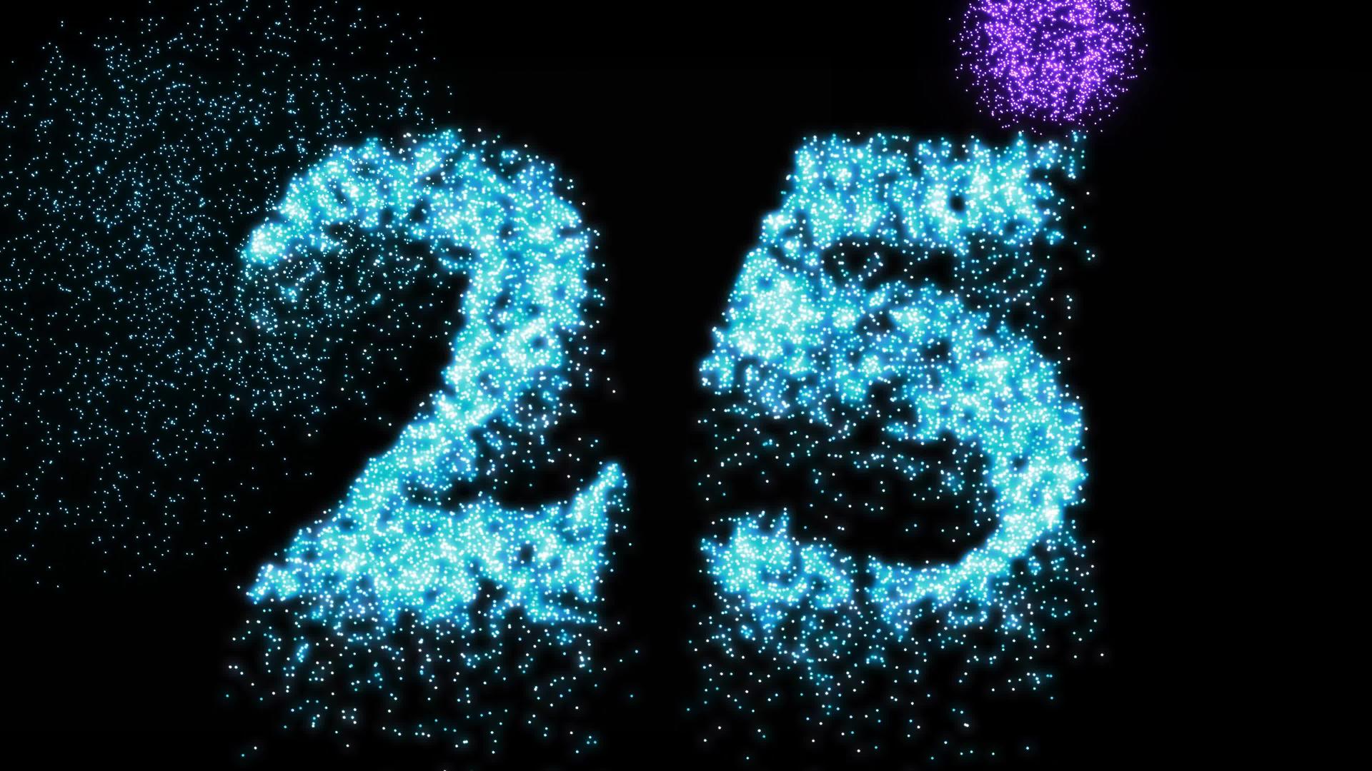 25个有蓝光的烟花概念动画片段视频的预览图