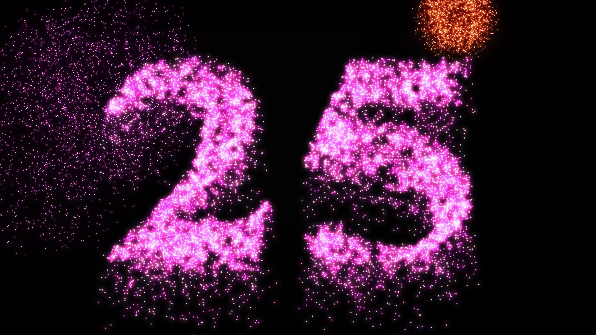 25个粉色和明亮的烟花概念动画片段视频的预览图
