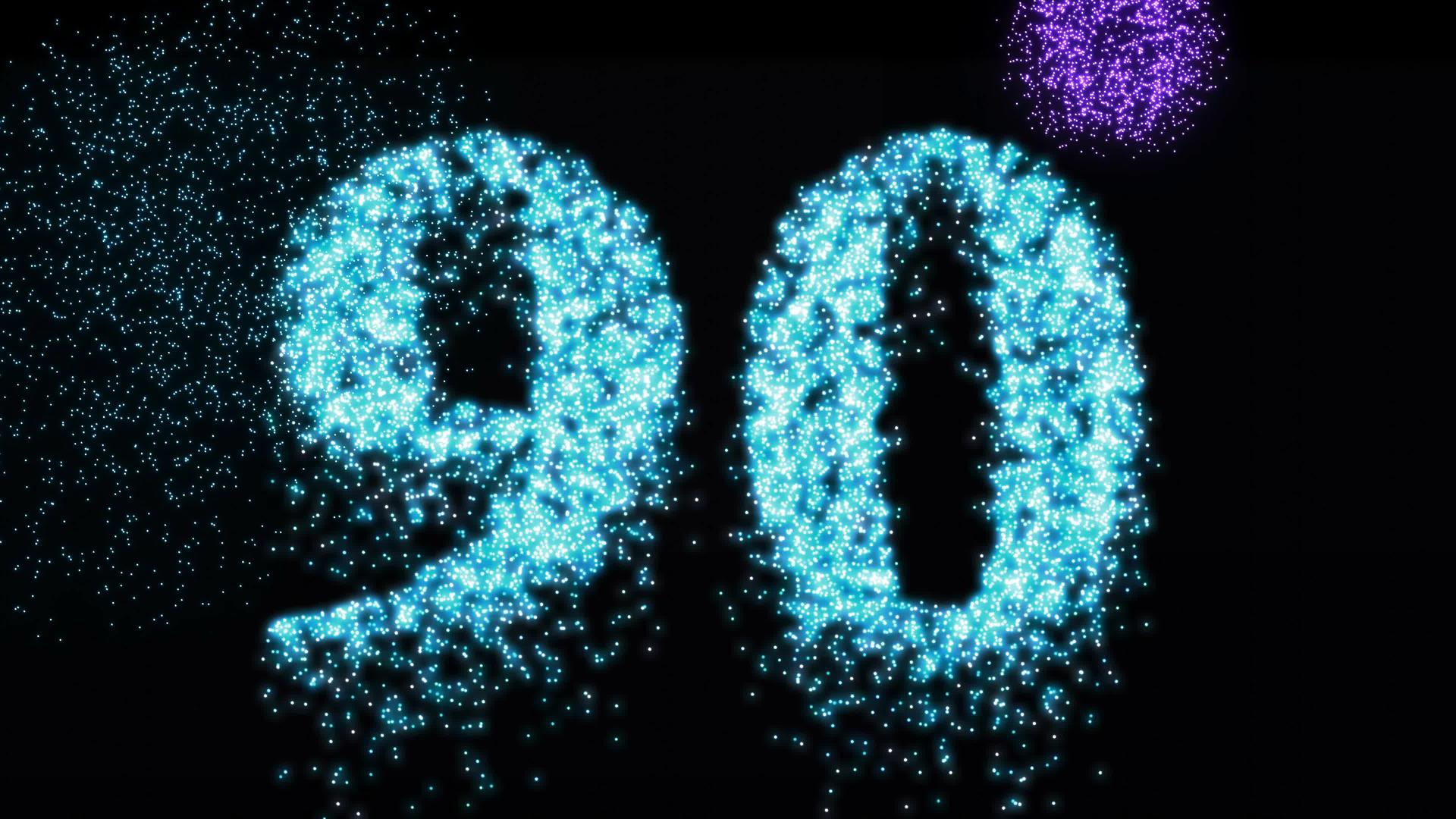 90个烟花庆典号码或蓝虹庆典视频动画视频的预览图