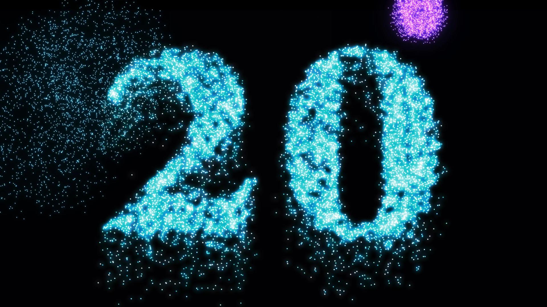 20个烟花庆典号码或蓝虹庆典视频动画视频的预览图