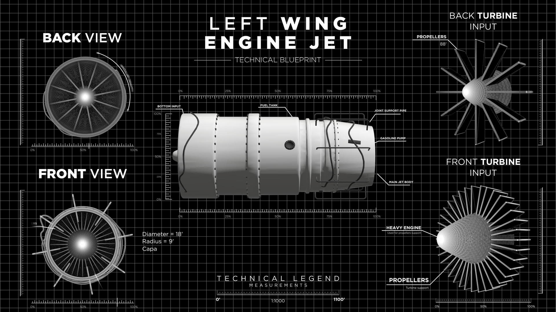左翼喷气式发动机的左侧视频的预览图