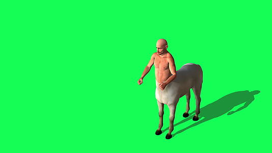 3D绿屏上半马半雄半男动画视频的预览图