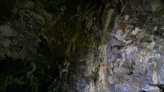 关注沙石洞穴墙上的历史艺术视频的预览图