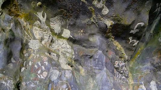 关注沙石洞穴墙上的历史艺术视频的预览图