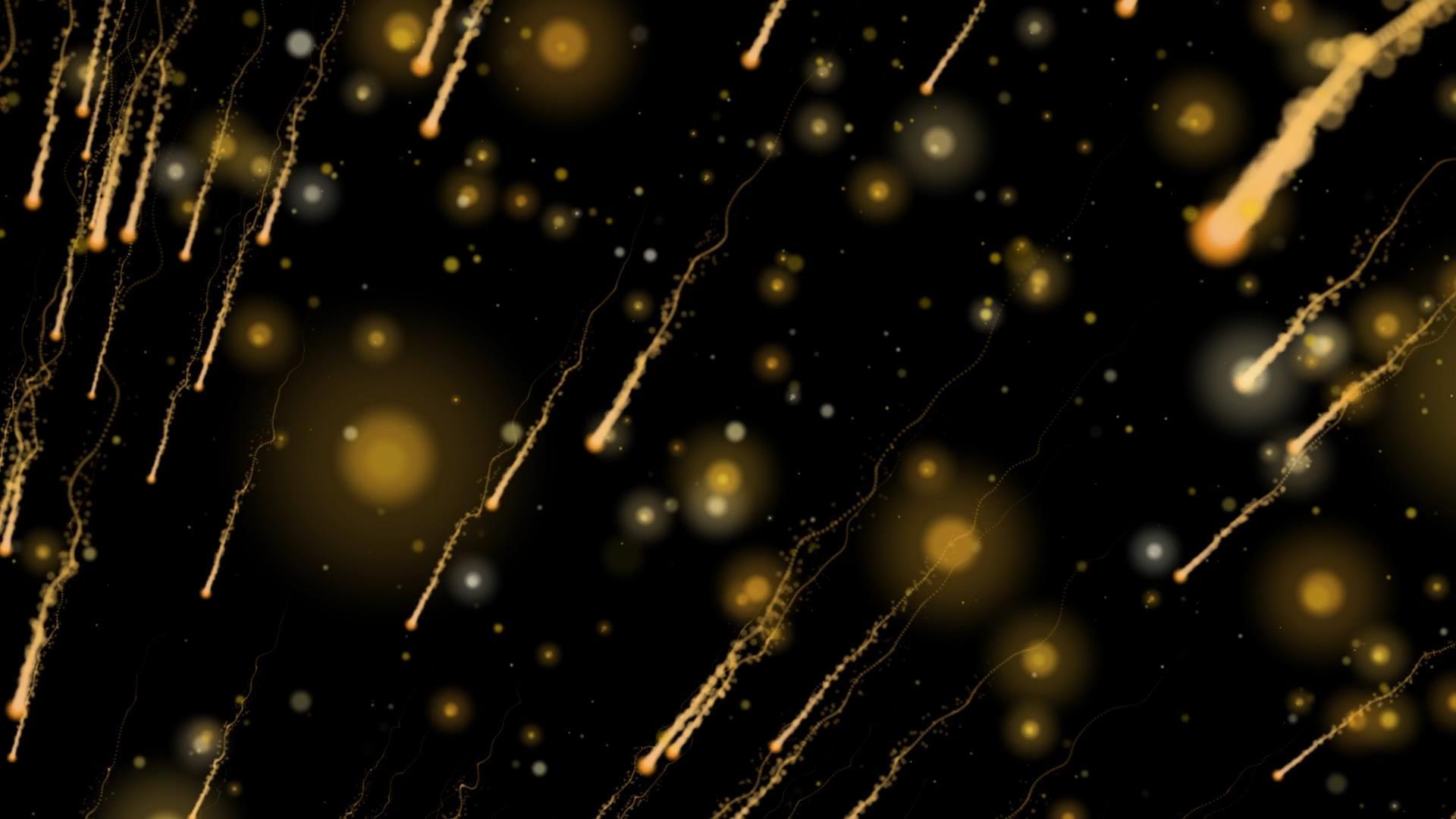 动态金色流星粒子线条透明背景视频元素视频的预览图