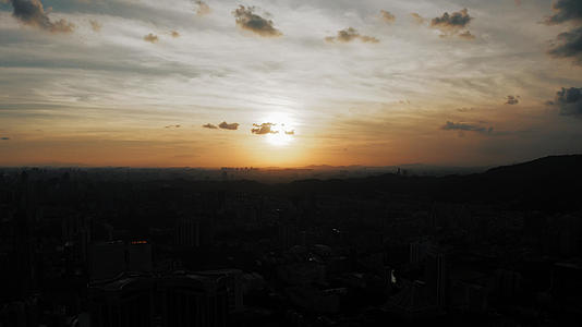 广州中石化大厦的夕阳视频的预览图