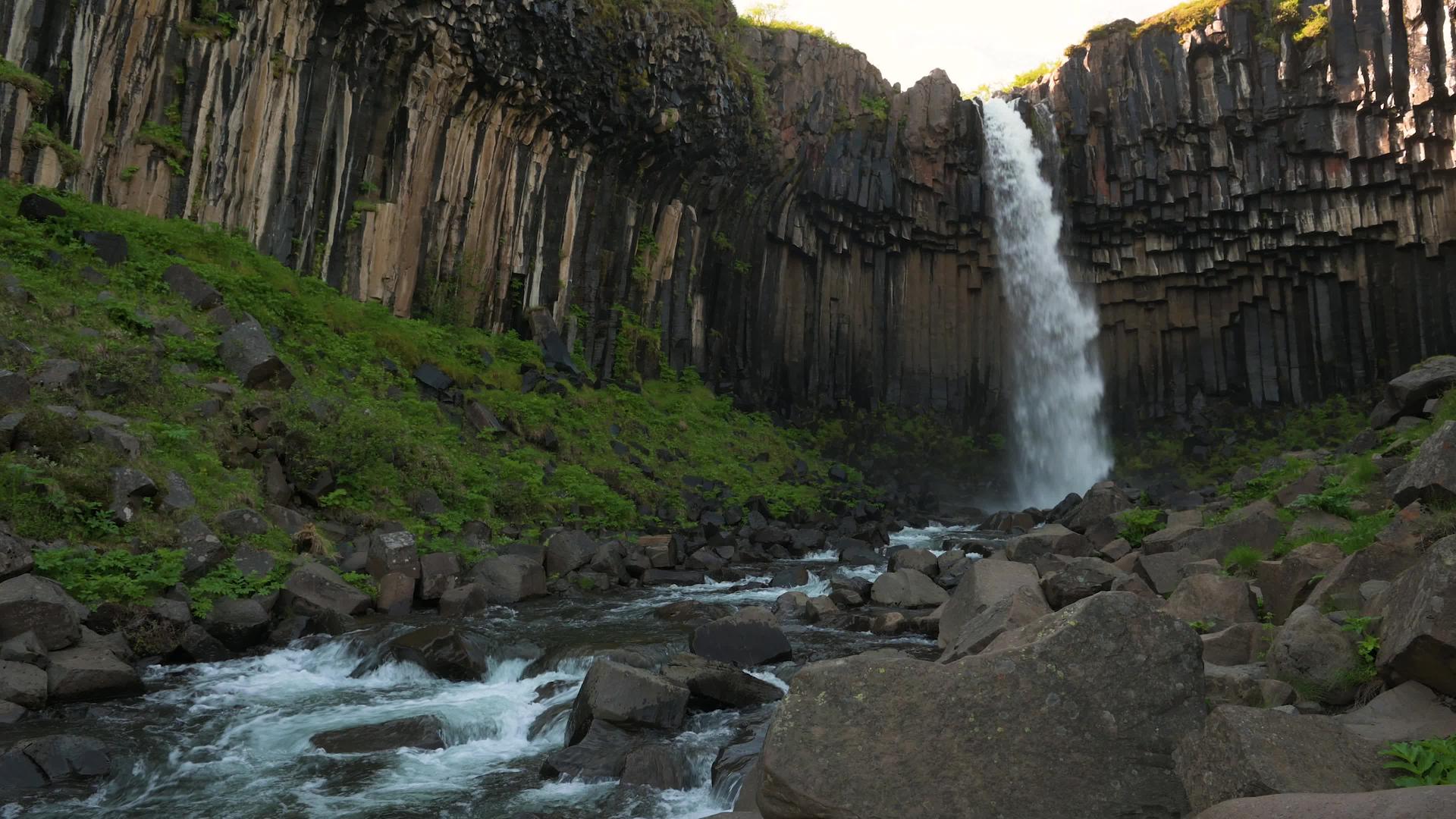 冰原瓦特纳乔库尔国家公园瀑布视频的预览图