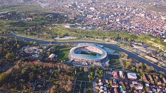 北马塞多尼亚斯科佩耶Skopje19世界空中画面视频的预览图