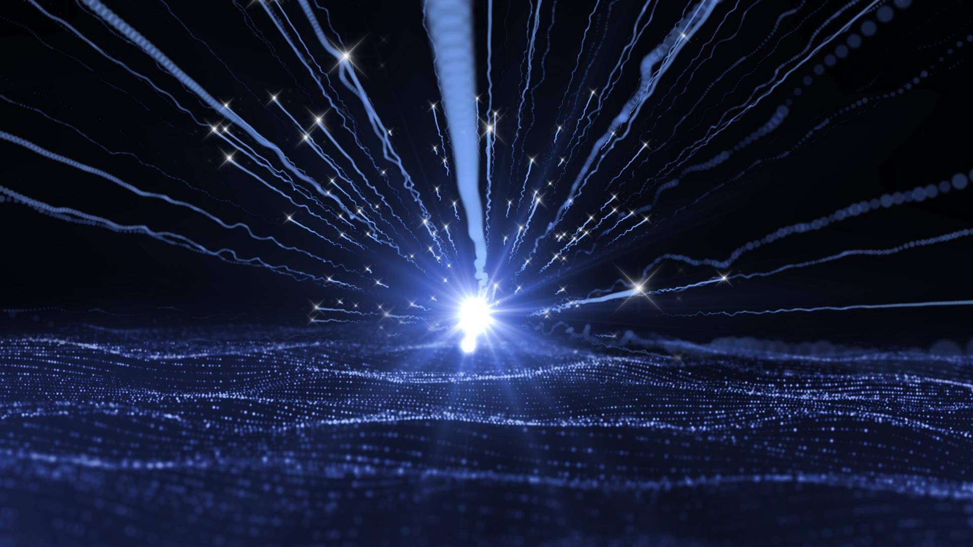蓝色动态粒子波浪光线散发动态视频元素视频的预览图