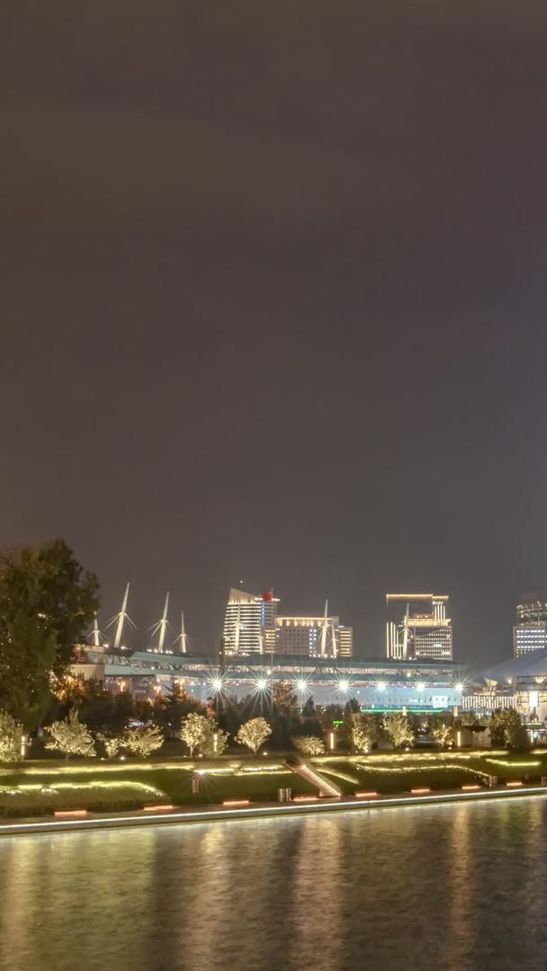 如意湖玉米大楼延迟河南郑州新区夜景视频的预览图