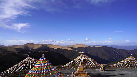 4K川西藏文化习俗金帆随风飘扬视频的预览图