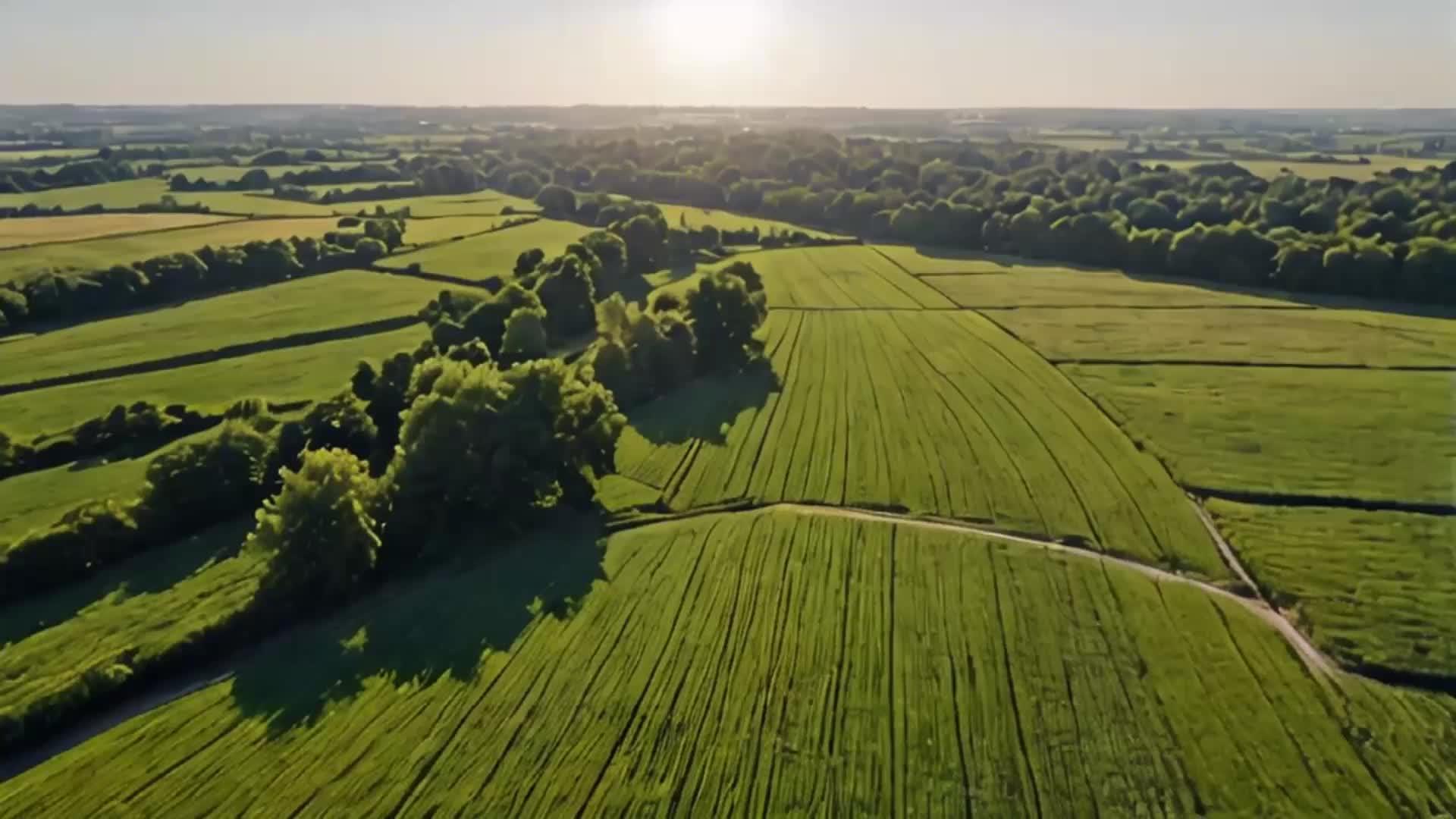 广阔的绿色农田视频的预览图