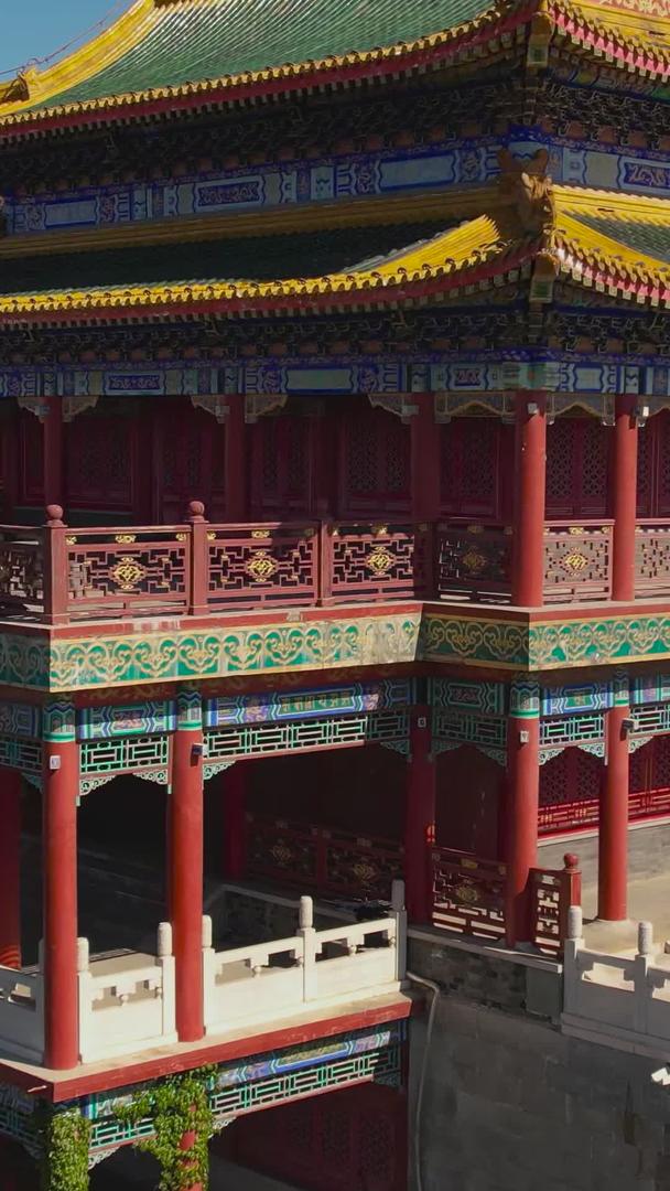 航拍台蓬莱5A三仙山风景区方壶胜境建筑视频视频的预览图