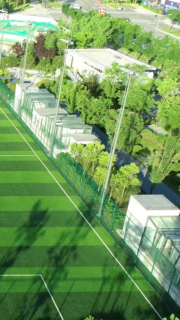 城市生态足球场航拍视频的预览图