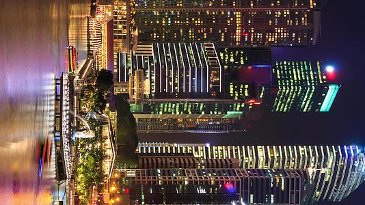 SICPPore城市景色标志性的夜间时间间隔垂直屏幕视频的预览图