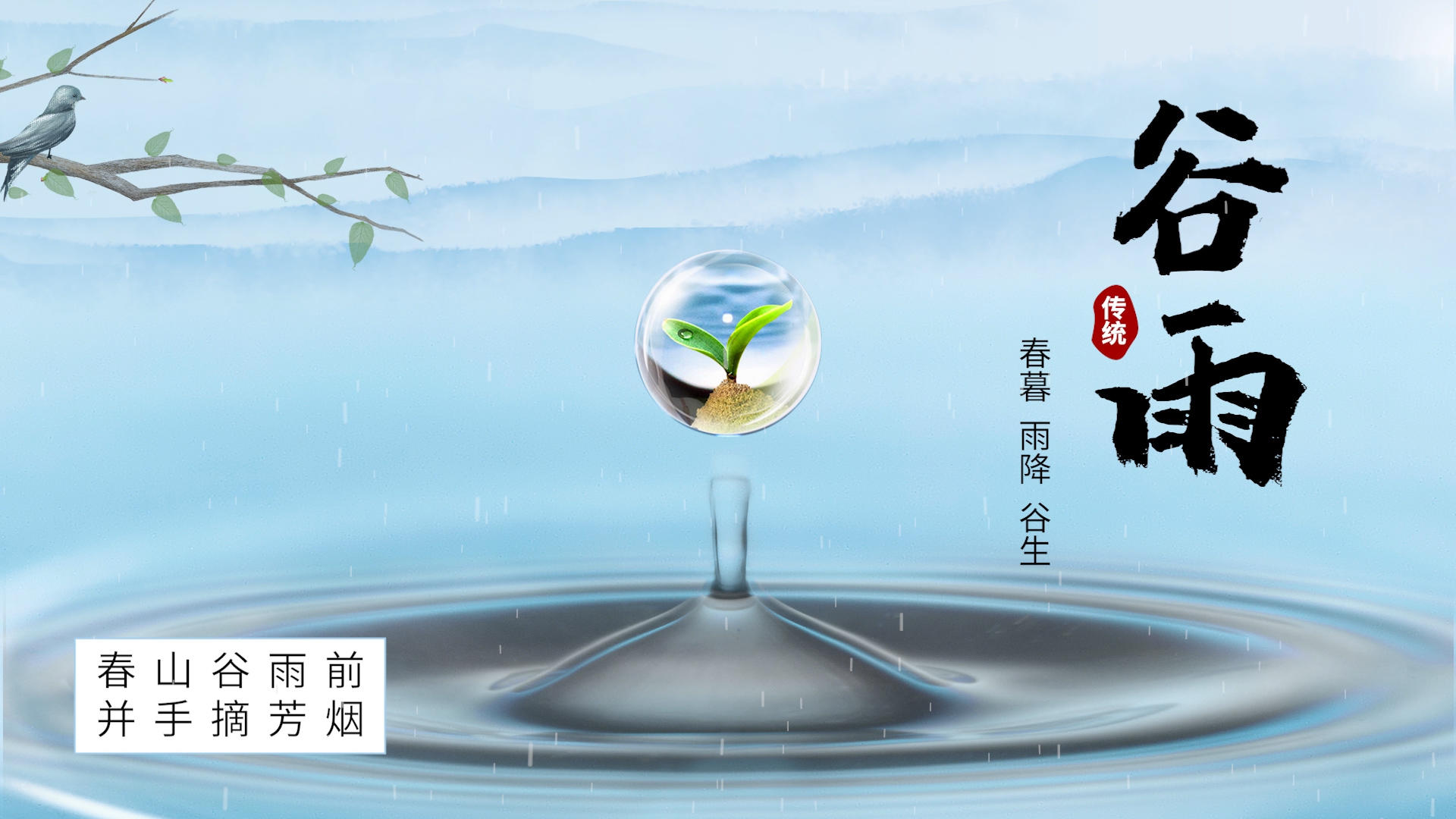 传统节气谷雨宣传片头pr模板视频的预览图