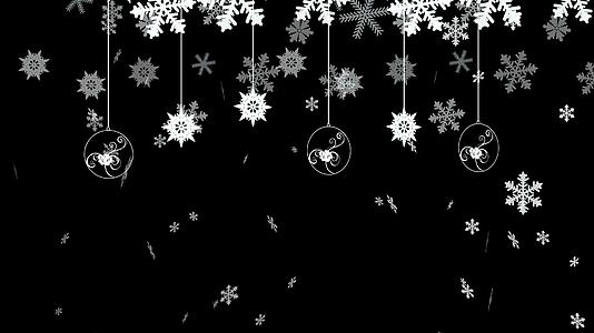 冬季圣诞雪花飘落视频的预览图