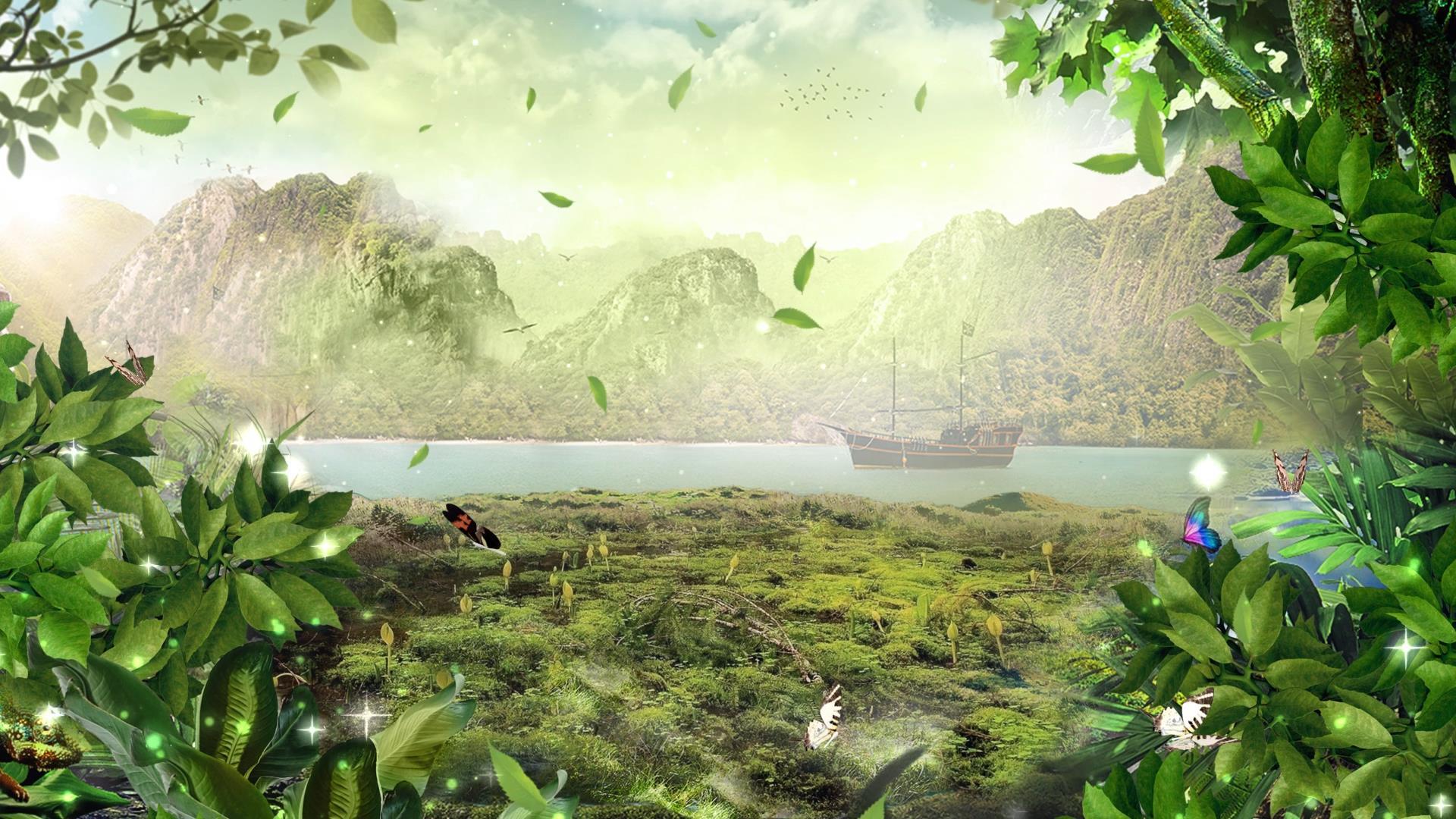 动态丛林唯美粒子视频背景元素视频的预览图