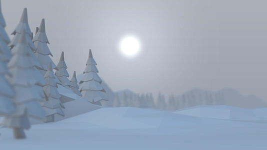 冬天雪地卡通动画视频的预览图