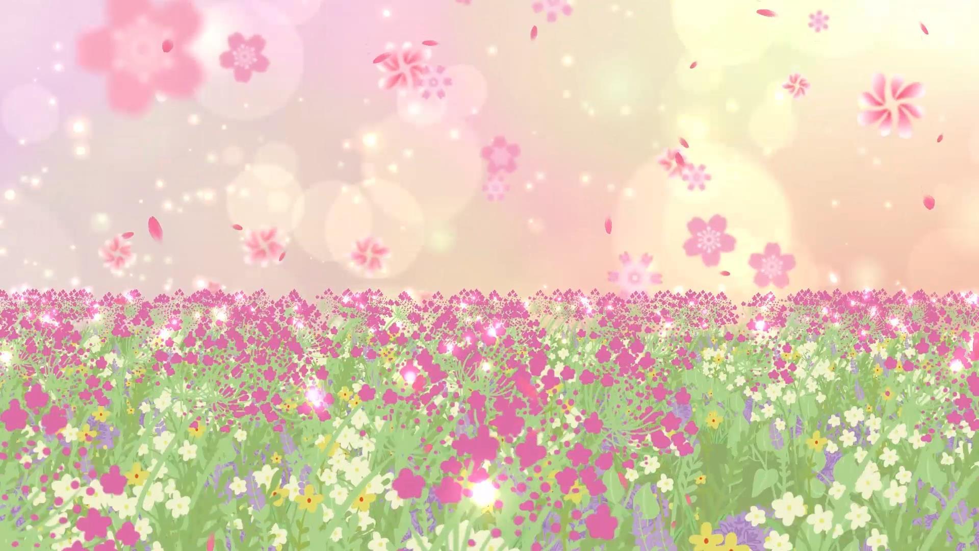 清新唯美动态花海温馨粒子光晕花朵上升背景视频视频的预览图