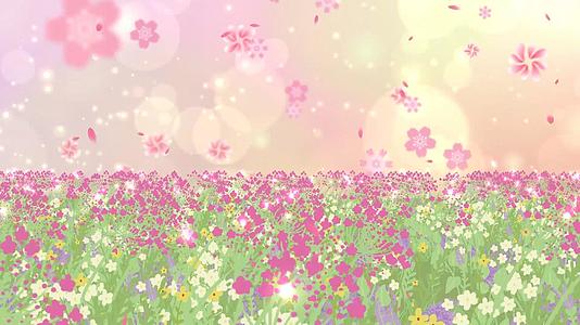 清新唯美动态花海温馨粒子光晕花朵上升背景视频视频的预览图