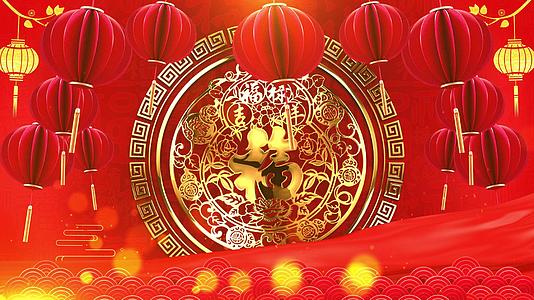4K新年喜庆红色节日循环背景视频视频的预览图