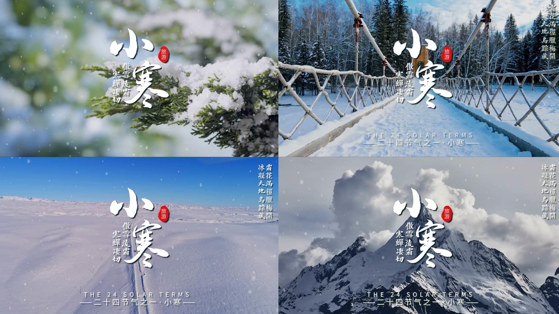 简洁清新小寒节气片头展示AE模板视频的预览图