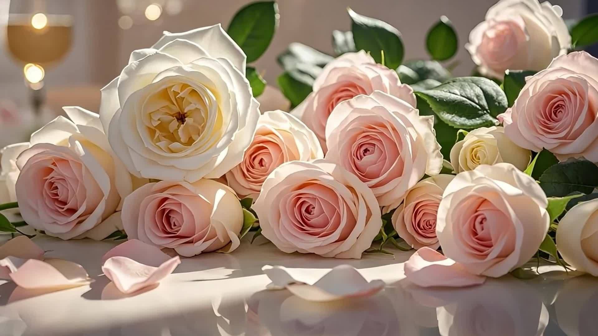 高清浪漫情人节梦幻玫瑰空镜头视频的预览图