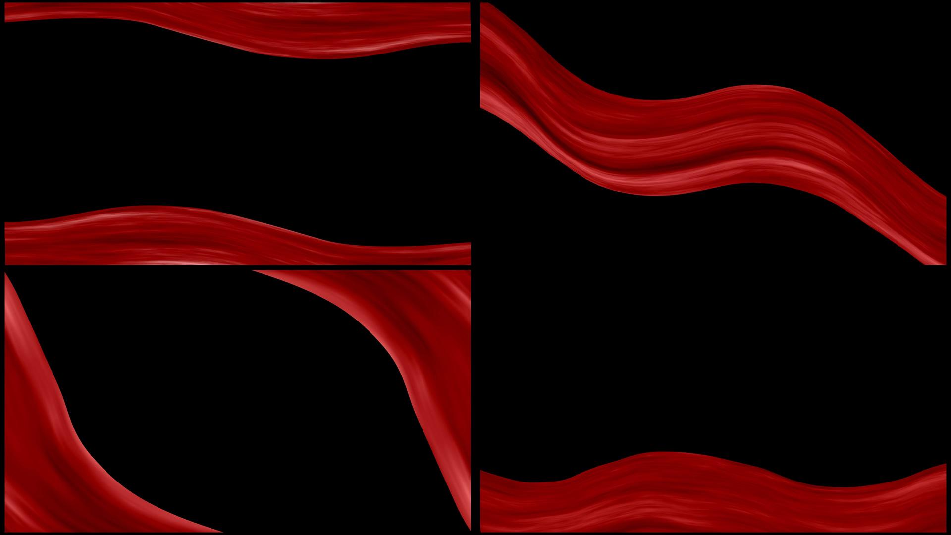一组红绸幕布修饰动画视频的预览图